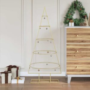 Metal Christmas Tree with Stand Gold 125 cm Powder-coated steel