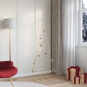 Metal Christmas Tree with Stand Gold 150 cm Powder-coated steel