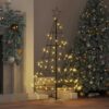 Christmas Cone Tree with Stand Black 125 cm Steel