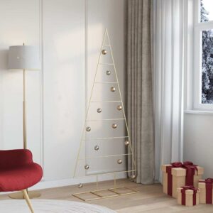 Metal Christmas Tree with Stand Gold 180 cm Powder-coated steel