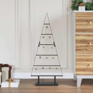 Metal Christmas Tree with Stand Black 90 cm Steel