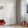 Metal Christmas Tree with Stand Black 180 cm Steel