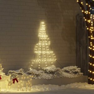 LED Christmas Tree with Ground Spikes Warm White 180 cm Metal