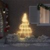 LED Christmas Tree with Ground Spikes Warm White 180 cm Metal
