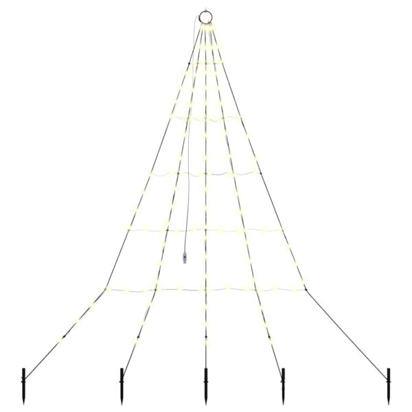 LED Christmas Tree with Ground Spikes Warm White 180 cm Metal