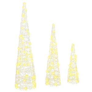 Christmas Tree 3 pcs Warm white 20 x 20 x 80 cm Acrylic