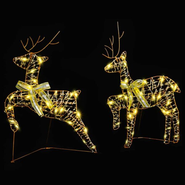LED Reindeers with 40 LEDs 2 pcs Warm White PET