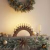Christmas Candle Arch with 10 LED Candles Brown 47 x 5 x 29 cm