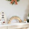Christmas Candle Arch with 10 LED Candles Brown 47 x 5 x 29 cm