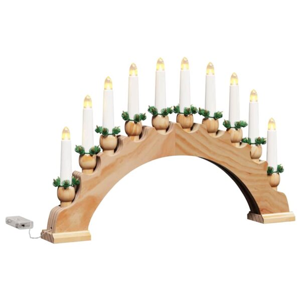 Christmas Candle Arch with 10 LED Candles Brown 47 x 5 x 29 cm
