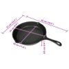 Grill Fry Pan Cast Iron 30 cm Round