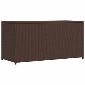 Garden Storage Box Brown 120x50x60 cm Poly Rattan