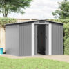 Garden Storage Shed Grey Metal 257x205x178 cm