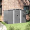 Garden Storage Shed Grey Metal 257x205x178 cm