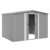 Garden Storage Shed Grey Metal 257x205x178 cm