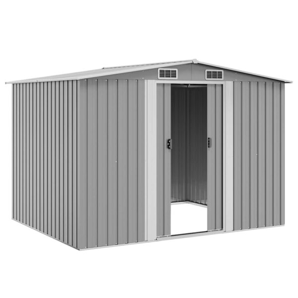 Garden Storage Shed Grey Metal 257x205x178 cm