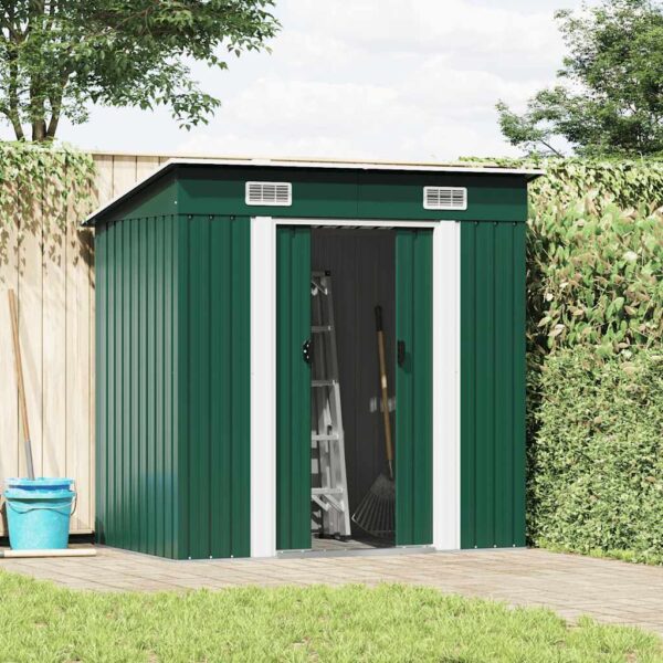 Garden Shed Green Metal