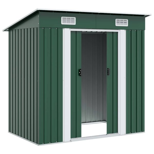 Garden Shed Green Metal