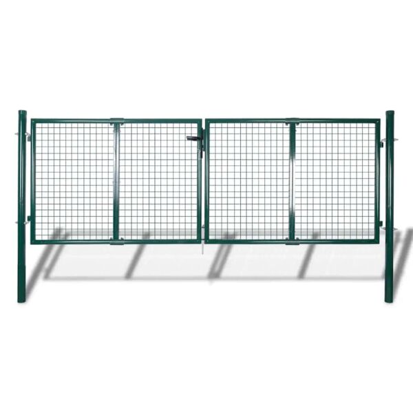 Fence Gate Steel 300x100 cm Green