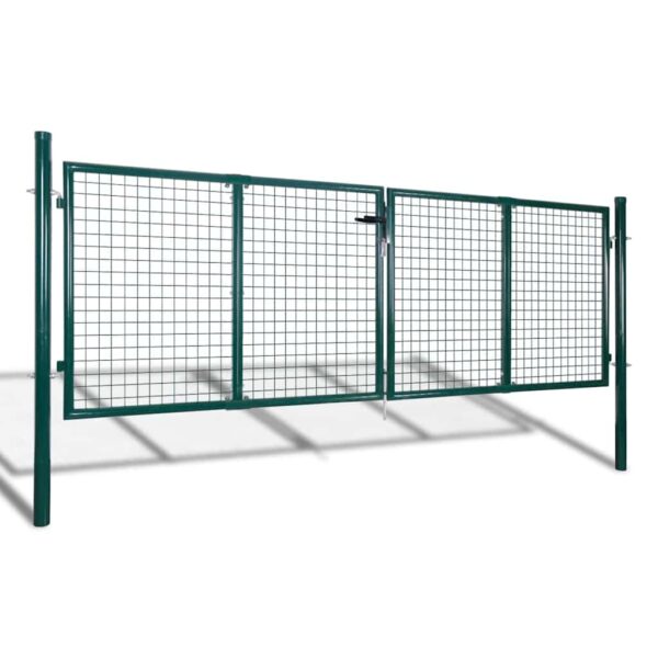 Fence Gate Steel 300x100 cm Green