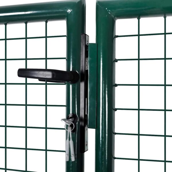 Fence Gate Steel 300x100 cm Green