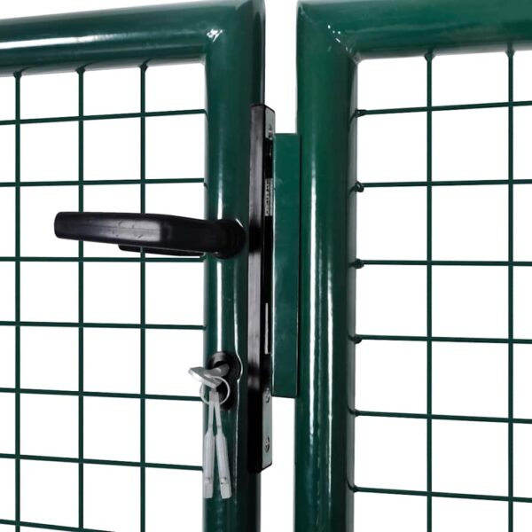 Fence Gate Steel 300x125 cm Green