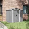 Garden Storage Shed Grey Metal 204x132x186 cm