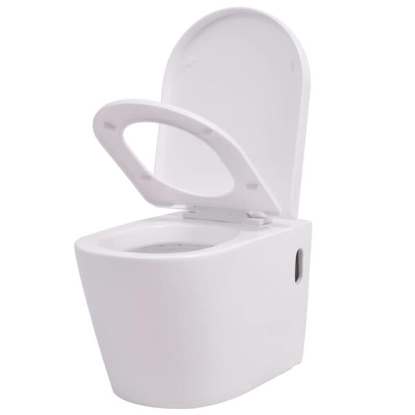 Wall Hung Toilet with Concealed Cistern Ceramic White