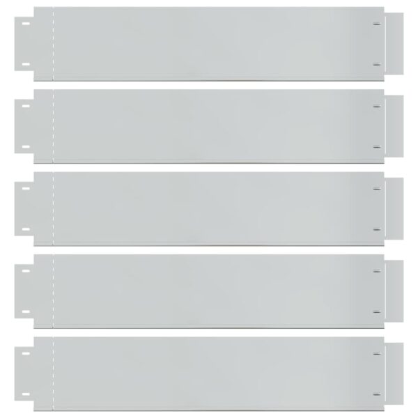 Lawn Fences 5 pcs Galvanised Steel 100x19 cm