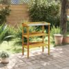 Potting Bench with 2 Shelves Solid Acacia Wood and Zinc