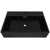 Basin with Faucet Hole Ceramic Black 76x42.5x14.5 cm