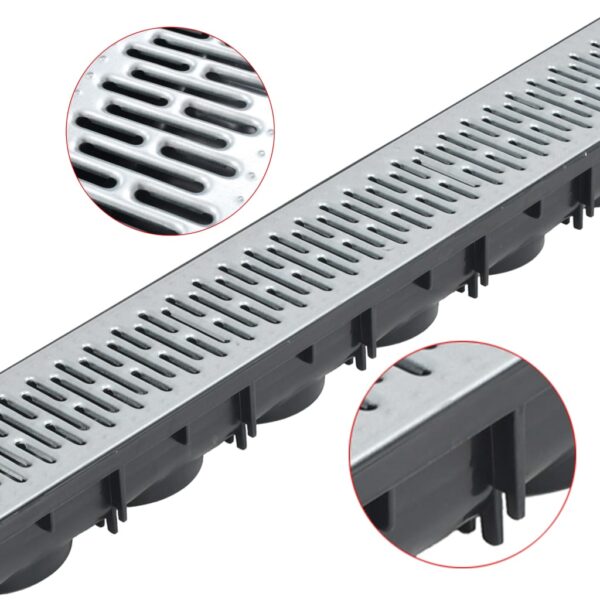 Drainage Channels 6 pcs Galvanised Steel 6 m