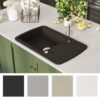 Granite Kitchen Sink Single Basin Black
