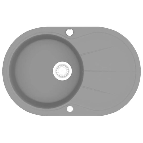 Granite Kitchen Sink Single Basin Oval Grey