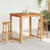 Bar Chairs 2 pcs Solid Acacia Wood