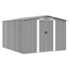 Garden Shed 257x298x178 cm Metal Grey