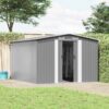 Garden Shed 257x298x178 cm Metal Grey