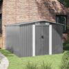 Garden Shed 257x298x178 cm Metal Grey