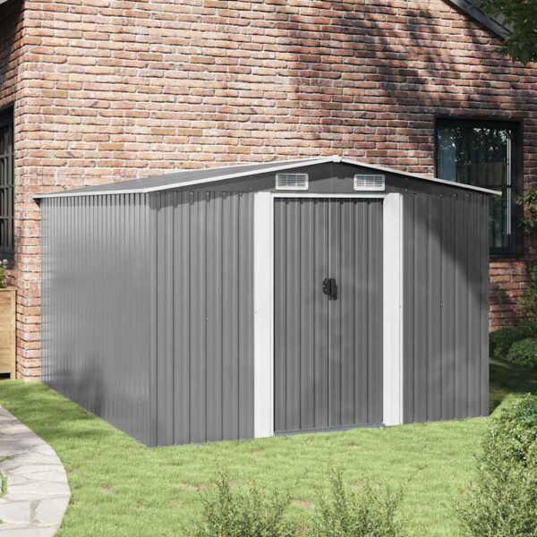 Garden Shed 257x298x178 cm Metal Grey