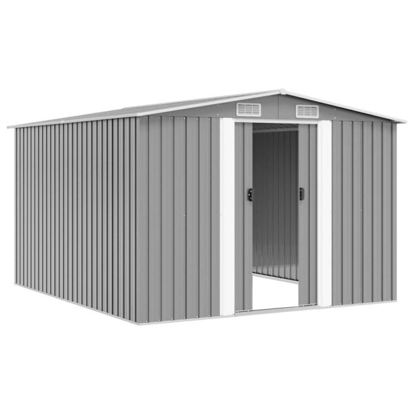 Garden Shed 257x298x178 cm Metal Grey