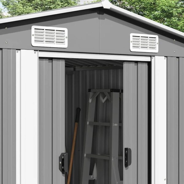 Garden Shed 257x392x181 cm Metal Grey
