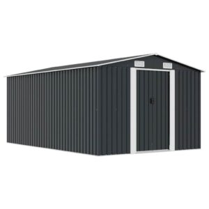 Garden Shed 257x392x181 cm Metal Anthracite