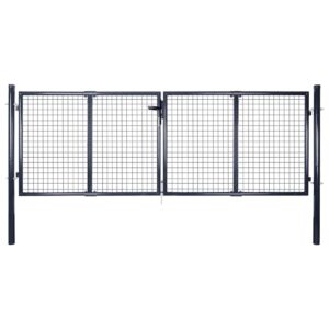 Mesh Garden Gate Galvanised Steel 300x100 cm Grey