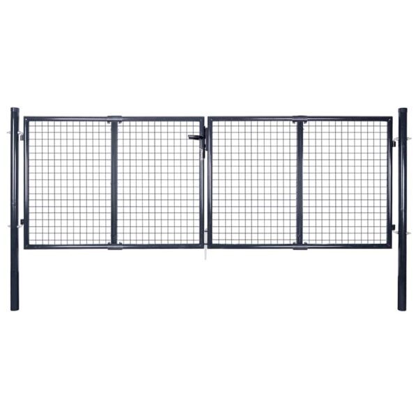 Mesh Garden Gate Galvanised Steel 300x100 cm Grey