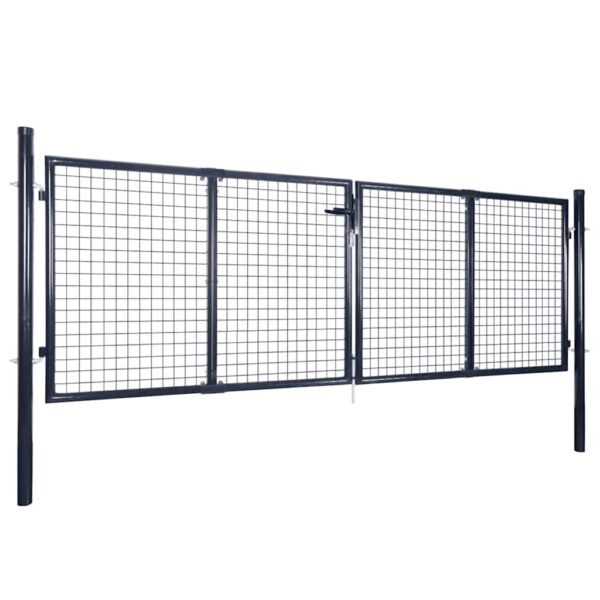 Mesh Garden Gate Galvanised Steel 300x100 cm Grey