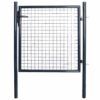 Mesh Garden Gate Galvanised Steel 100x100 cm Grey