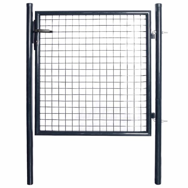 Mesh Garden Gate Galvanised Steel 100x100 cm Grey