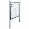 Mesh Garden Gate Galvanised Steel 100x100 cm Grey