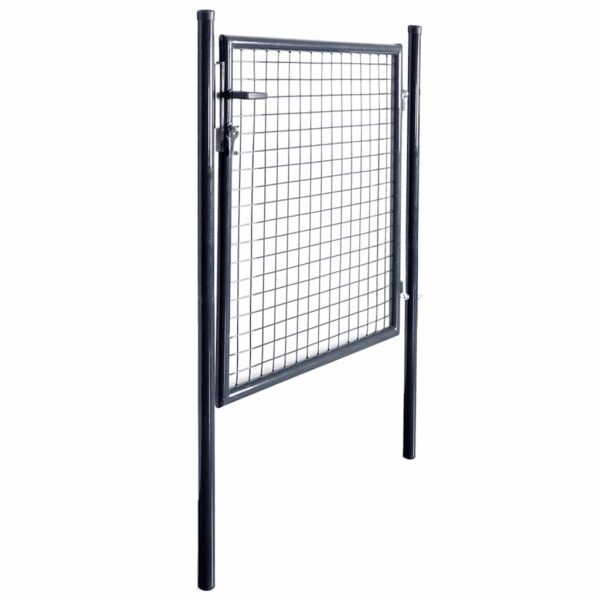 Mesh Garden Gate Galvanised Steel 100x100 cm Grey