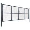 Mesh Garden Gate Galvanised Steel 400x150 cm Grey